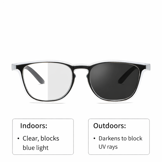 Color changing full wrap glasses