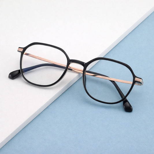 Oval shaped eyeglass frame