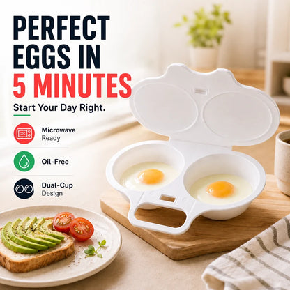🎁 BUY 1 GET 1 FREE! Microwave Egg Poacher – 2 Eggs in Minutes, No Pan & Easy Cleanup 🍳⚡