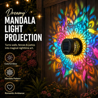 65K+ SOLD!✨Solar Mandala Wall Light | Outdoor Garden Fence Projector Lamp 🪐🌌
