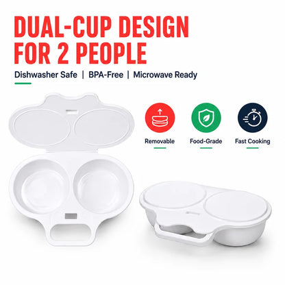🎁 BUY 1 GET 1 FREE! Microwave Egg Poacher – 2 Eggs in Minutes, No Pan & Easy Cleanup 🍳⚡