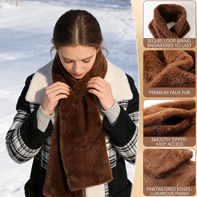 🎉50K+ SOLD!🎁Cozy Scarf with Hidden Pocket – Warm, Soft & Secure Zipper🧣