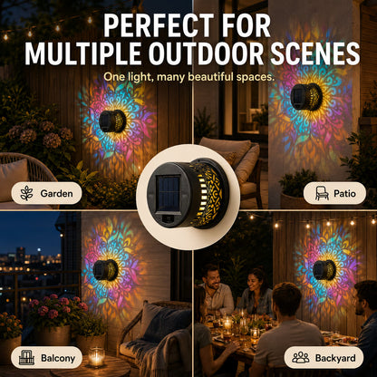 65K+ SOLD!✨Solar Mandala Wall Light | Outdoor Garden Fence Projector Lamp 🪐🌌