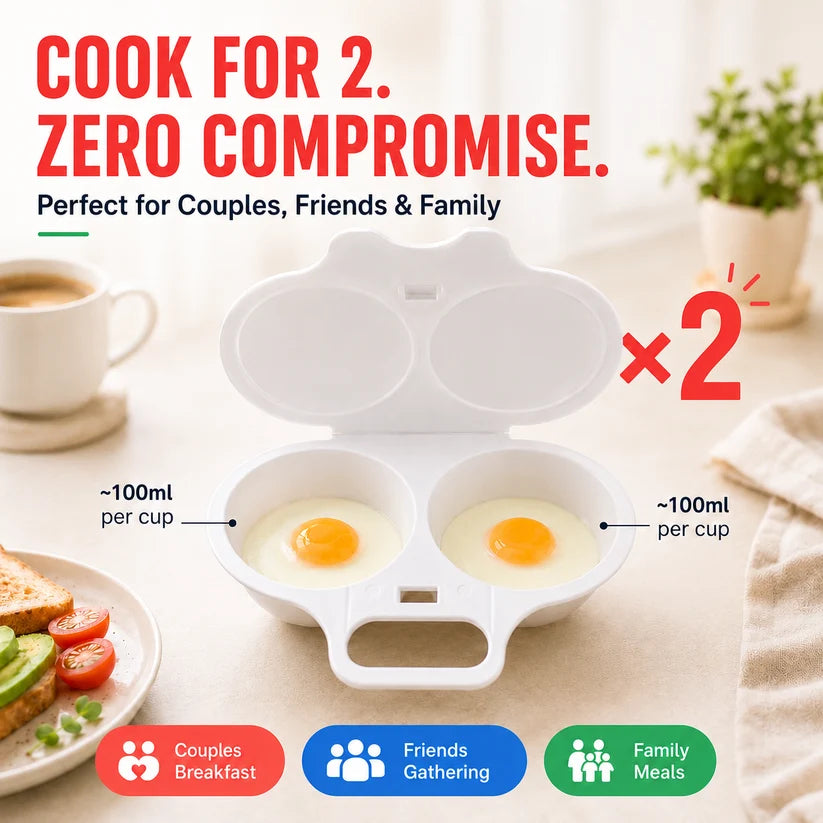 🎁 BUY 1 GET 1 FREE! Microwave Egg Poacher – 2 Eggs in Minutes, No Pan & Easy Cleanup 🍳⚡