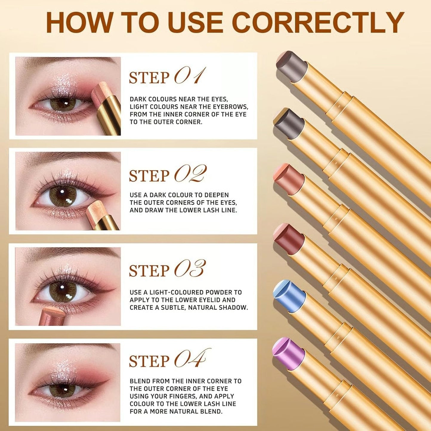 ✨3 Shade Cream Eyeshadow Stick | Smooth & Blendable(🔥BUY 1 GET 1 FREE)