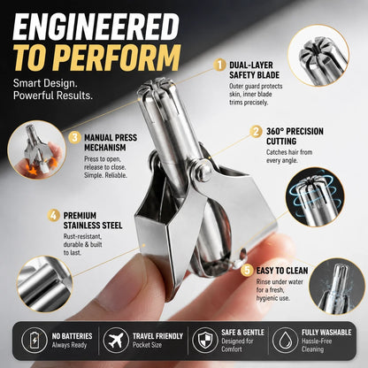 👍👃Precision Stainless Steel Nose Hair Trimmer