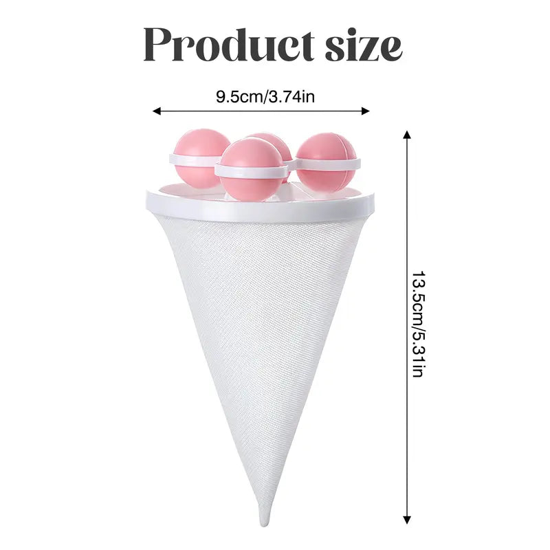 Washing Machine Filter Bag, Reusable Floating Hair Filter for Laundry Washer Cotton