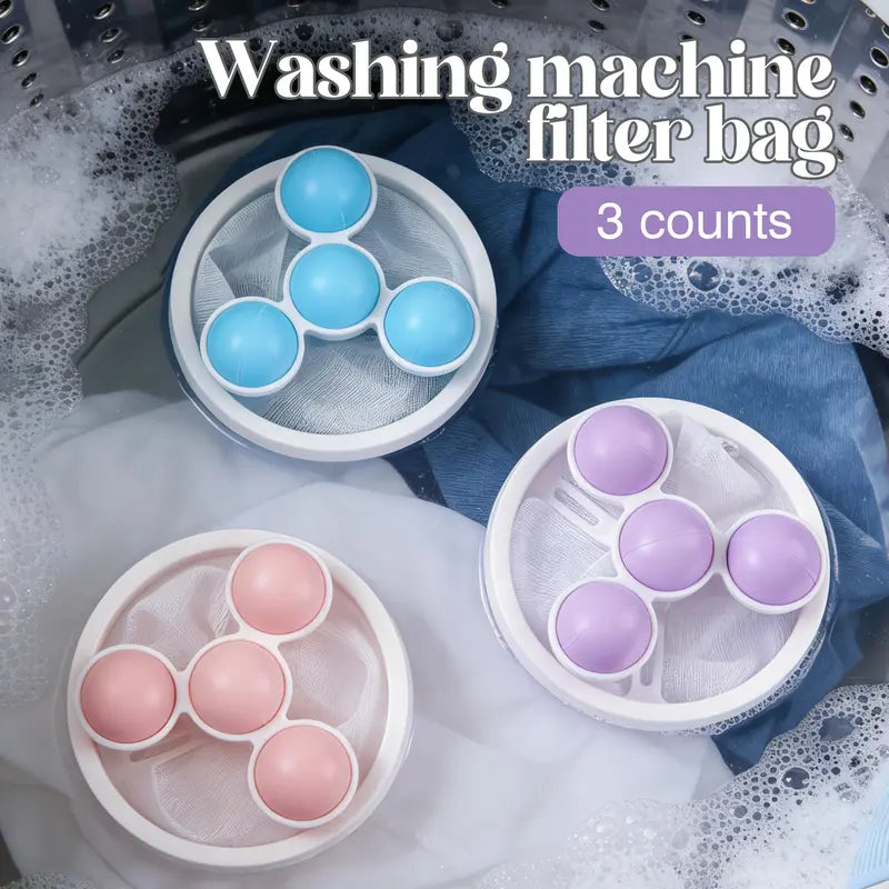 Washing Machine Filter Bag, Reusable Floating Hair Filter for Laundry Washer Cotton