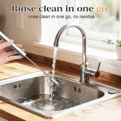 🥄✨LAST DAY 50% OFF ✨ Stainless Steel Hand-Push Rotary Whisk – Effortless Mixing in Seconds!