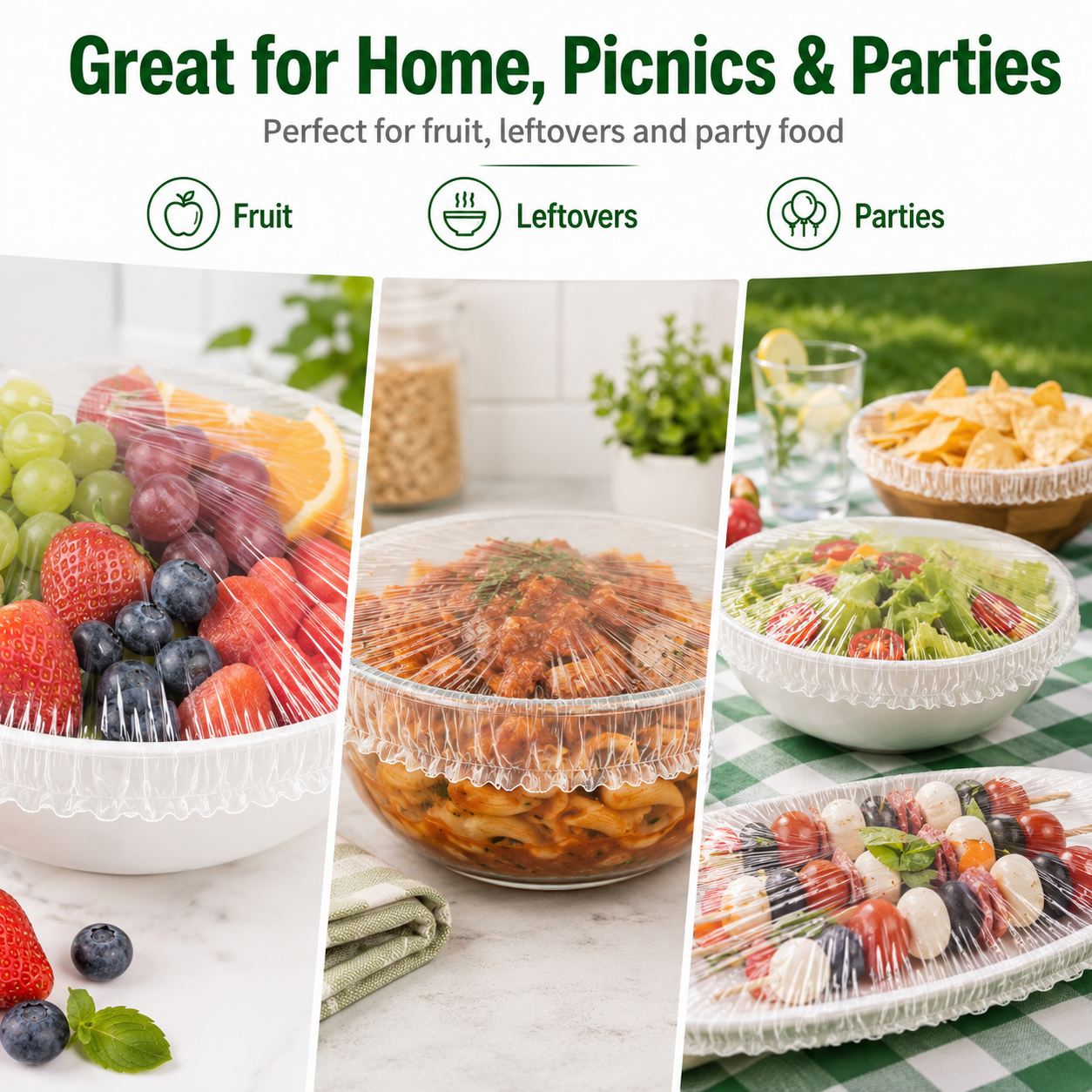 🔥100PCS Disposable Stretch Food Covers for Bowls & Plates