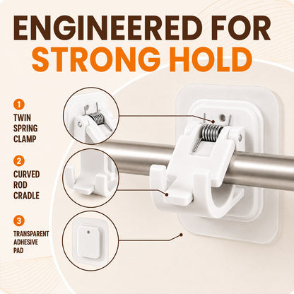 EasyMount No-Drill Curtain Rod Brackets