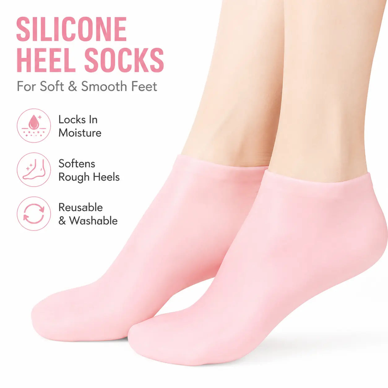 🔥Reusable Silicone Moisturizing Foot Socks – Hydrating Gel Heel Masks for Dry, Cracked Feet