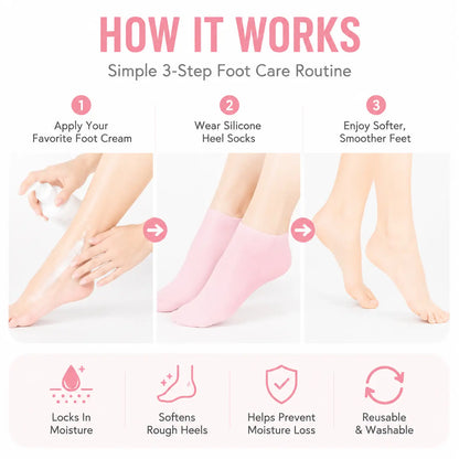 🔥Reusable Silicone Moisturizing Foot Socks – Hydrating Gel Heel Masks for Dry, Cracked Feet